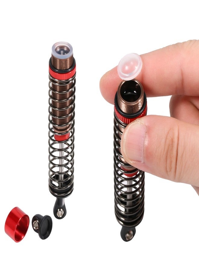 TOOMOD 1/10 70mm RC Oil filled Shock Absorbers kit for Tamiya CC01 WR-02 Axial SCX10 D90 HPI HSP 1/10 Crawler Car Buggy Car Upgrades Replace Parts (Red) - Image 5